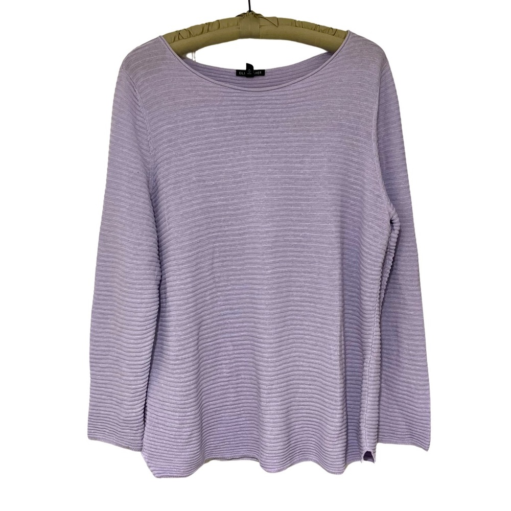 Eileen Fisher Lavender Linen Blend Top